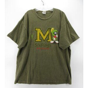 VINTAGE Marvin The Martian Shirt XL Warner Bros Six Flags 1999 90s USA